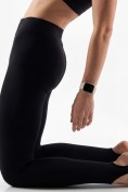Купить Легинсы со штрипками бифлекс женские черного цвета 307_1Ch, фото 11