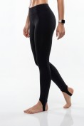 Купить Легинсы со штрипками бифлекс женские черного цвета 307_1Ch, фото 10