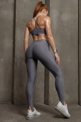 Купить Легинсы со штрипками бифлекс женские серого цвета 307_1Sr, фото 14