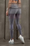 Купить Легинсы со штрипками бифлекс женские серого цвета 307_1Sr, фото 4