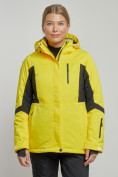 Купить Горнолыжная куртка женская зимняя желтого цвета 3105J