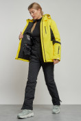 Купить Горнолыжная куртка женская зимняя желтого цвета 3105J, фото 11