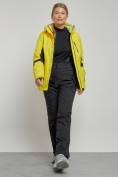 Купить Горнолыжная куртка женская зимняя желтого цвета 3105J, фото 12