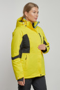 Купить Горнолыжная куртка женская зимняя желтого цвета 3105J, фото 2