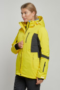 Купить Горнолыжная куртка женская зимняя желтого цвета 3105J, фото 3