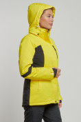 Купить Горнолыжная куртка женская зимняя желтого цвета 3105J, фото 5