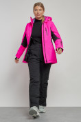 Купить Горнолыжная куртка женская зимняя розового цвета 3105R, фото 11