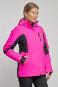 Купить Горнолыжная куртка женская зимняя розового цвета 3105R, фото 4