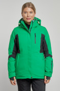 Купить Горнолыжная куртка женская зимняя зеленого цвета 3105Z