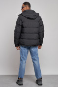 Купить Куртка спортивная болоньевая мужская зимняя с капюшоном черного цвета 3111Ch, фото 4