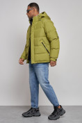 Купить Куртка спортивная болоньевая мужская зимняя с капюшоном зеленого цвета 3111Z, фото 2