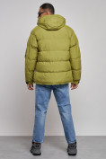 Купить Куртка спортивная болоньевая мужская зимняя с капюшоном зеленого цвета 3111Z, фото 4