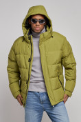 Купить Куртка спортивная болоньевая мужская зимняя с капюшоном зеленого цвета 3111Z, фото 6