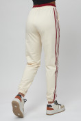 Купить Джоггеры спортивные трикотажные женские бежевого цвета 311B, фото 12