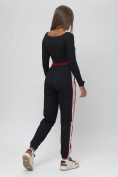 Купить Джоггеры спортивные трикотажные женские черного цвета 311Ch, фото 5
