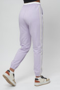 Купить Джоггеры спортивные трикотажные женские фиолетового цвета 311F, фото 12