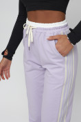 Купить Джоггеры спортивные трикотажные женские фиолетового цвета 311F, фото 14