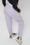 Купить Джоггеры спортивные трикотажные женские фиолетового цвета 311F, фото 18