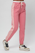 Купить Джоггеры спортивные трикотажные женские розового цвета 311R, фото 13