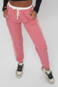 Купить Джоггеры спортивные трикотажные женские розового цвета 311R, фото 16