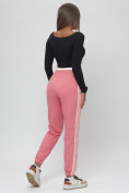 Купить Джоггеры спортивные трикотажные женские розового цвета 311R, фото 6
