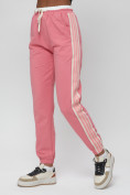Купить Джоггеры спортивные трикотажные женские розового цвета 311R, фото 9
