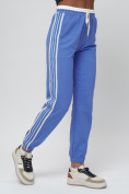 Купить Джоггеры спортивные трикотажные женские синего цвета 311S, фото 11