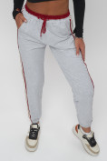 Купить Джоггеры спортивные трикотажные женские серого цвета 311Sr, фото 18