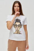 Купить Женские футболки с принтом белого цвета 3130Bl, фото 5
