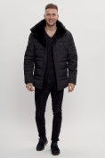Купить Куртка классическая с мехом мужская черного цвета 3166Ch, фото 2