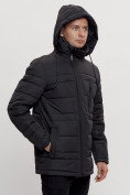 Купить Куртка классическая с мехом мужская черного цвета 3166Ch, фото 10