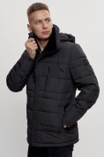 Купить Куртка классическая с мехом мужская черного цвета 3166Ch, фото 13