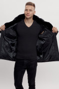 Купить Куртка классическая с мехом мужская черного цвета 3166Ch, фото 14