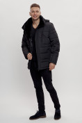 Купить Куртка классическая с мехом мужская черного цвета 3166Ch, фото 4