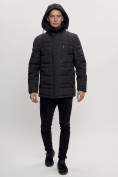 Купить Куртка классическая с мехом мужская черного цвета 3166Ch, фото 9