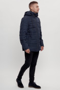 Купить Куртка классическая с мехом мужская темно-синего цвета 3166TS, фото 6
