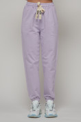 Купить Джоггеры спортивные женские большого размера фиолетового цвета 316F, фото 10