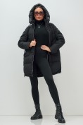 Купить Куртка зимняя женская с капюшоном модная черного цвета 3193Ch, фото 19