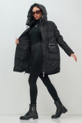 Купить Куртка зимняя женская с капюшоном модная черного цвета 3193Ch, фото 20