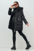 Купить Куртка зимняя женская с капюшоном модная черного цвета 3193Ch, фото 21