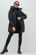 Купить Куртка зимняя женская с капюшоном модная черного цвета 3193Ch, фото 22