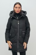 Купить Куртка зимняя женская с капюшоном модная черного цвета 3193Ch, фото 10