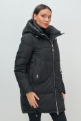 Купить Куртка зимняя женская с капюшоном модная черного цвета 3193Ch, фото 11