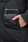 Купить Куртка зимняя женская с капюшоном модная черного цвета 3193Ch, фото 15