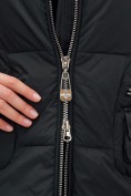 Купить Куртка зимняя женская с капюшоном модная черного цвета 3193Ch, фото 17