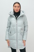 Купить Куртка зимняя женская с капюшоном модная голубого цвета 3193Gl, фото 9