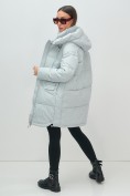 Купить Куртка зимняя женская с капюшоном модная голубого цвета 3193Gl, фото 20