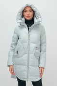 Купить Куртка зимняя женская с капюшоном модная голубого цвета 3193Gl, фото 22
