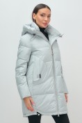 Купить Куртка зимняя женская с капюшоном модная голубого цвета 3193Gl, фото 10