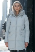 Купить Куртка зимняя женская с капюшоном модная голубого цвета 3193Gl, фото 2